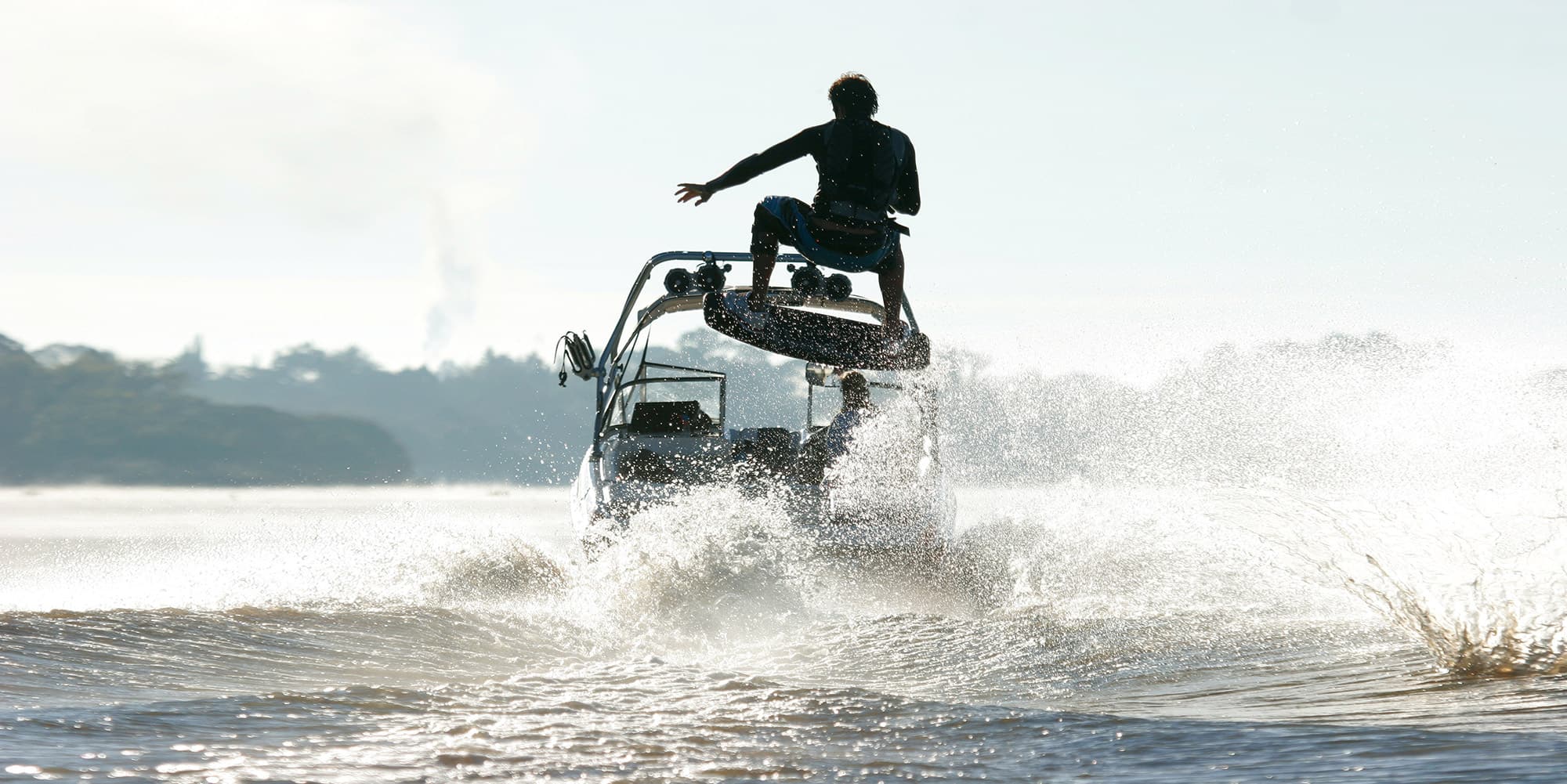 Image of a man water skiing.